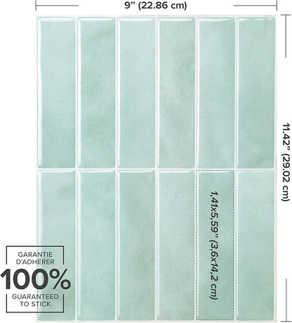 SMART TILES Peel and Stick Backsplash - 5 Sheets of 11.43" x 9" - 3D Adhesive Peel and Stick Tile Backsplash for Kitchen, Bathroom, Wall Tile