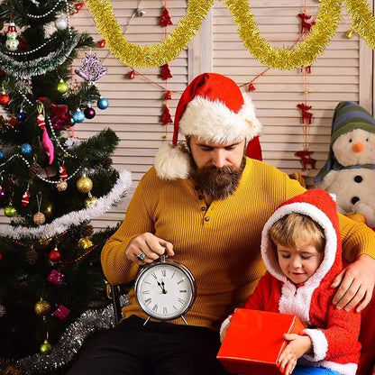 50 Feet Gold Christmas Tinsel Garland, Metallic Foil Twist Garland Wall Hanging Tinsel Banner Backdrop for Parade Floats, Easter, Mother's Day, Wedding Party Decorations (2in x 50ft)