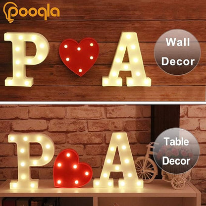Pooqla LED Marquee Letter Lights Sign, Light Up Alphabet Letter for Home Party Wedding Decoration V