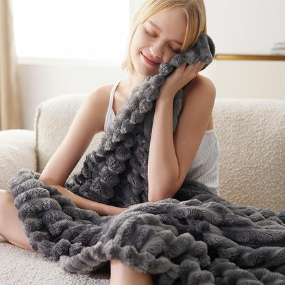 Bedsure GentleSoft Grey Twin Blanket for Bed - Super Soft Cozy Blankets for Women, Cute Large Blanket for Girls, 66x90 Inches