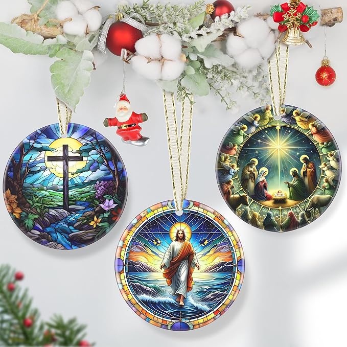 Jesus Christmas Ornament, Religious Tree Decoration, Christian Gift Idea, God-themed Holiday Decor