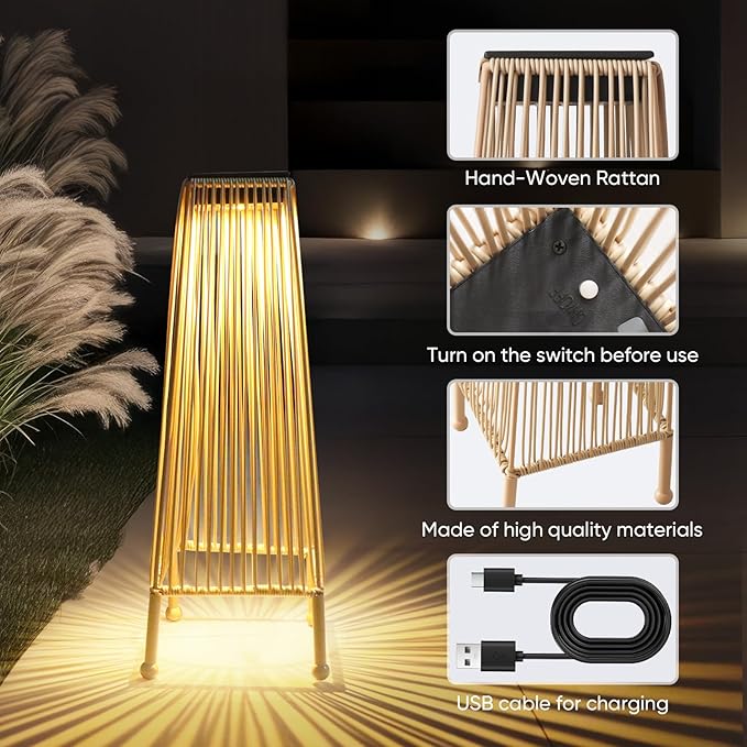 Outdoor Solar Floor Lamp, Upgraded Solar Patio Lamp, Brighter Outdoor Floor Lamp, Auto On/Off Patio Lamps Outdoor for Yard Garden Patio Pathway Lawn Decor