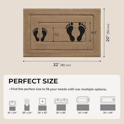 GRANNY SAYS Bathroom Rugs Non Slip, 20" x 32", Bath Rugs for Bathroom Washable, Bath Mats for Floor, Microfiber Bath Mat for Tub, Absorbent Bath Rugs for Shower Room, Champagne