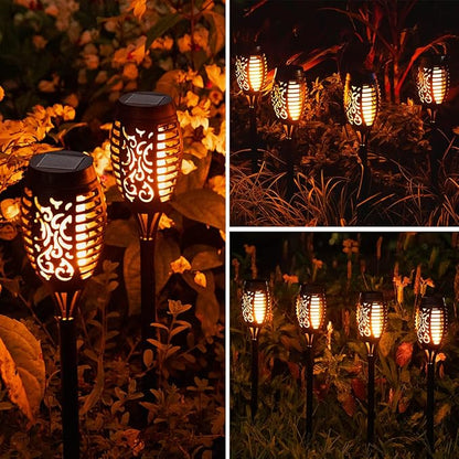 MIUSIKIT 16Pack Outdoor Solar Lights for Yard, Solar Flame Lights for Outside Christmas Decorations, Christmas Light Outdoor Waterproof, Luces Solares para Exteriores for Outdoor Lighting Art