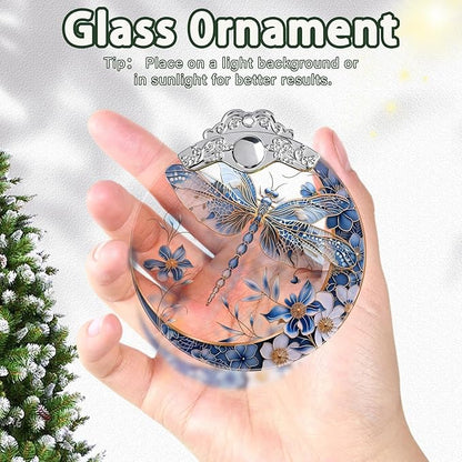 Stained Glass Dragonfly Ornaments, Dragonfly Christmas Decoration for Tree, Vintage Xmas Decorations Tree Ornaments