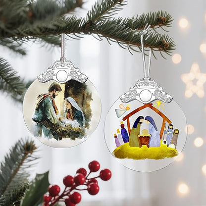 Nativity Ornament | Nativity Scene | Christmas Ornament | Christmas Decoration | Holiday Decor | Religious Gifts | Christian Gifts | Gift Exchange | Gift Idea - Pattern B