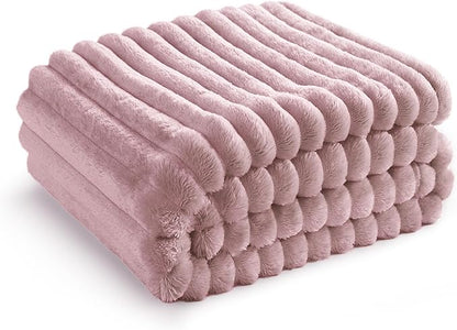 Bedsure GentleSoft Pink Fleece Blanket for  - Cozy Soft Blankets for Women, Cute Small Throws for Girls, Pink Decor Gifts for Home Room Office, 50x60 Inches