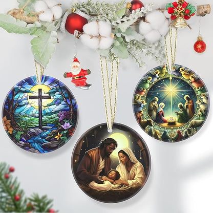 Nativity Christian Ornament - Religious Gift Idea for Christmas Tree