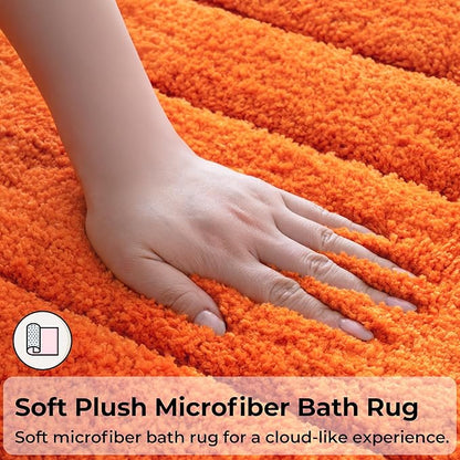 GRANNY SAYS Bathroom Rugs Non Slip, 20" x 32", Bath Rugs for Bathroom Washable, Bath Mats for Floor, Microfiber Bath Mat for Tub, Absorbent Bath Rugs for Bath, Orange