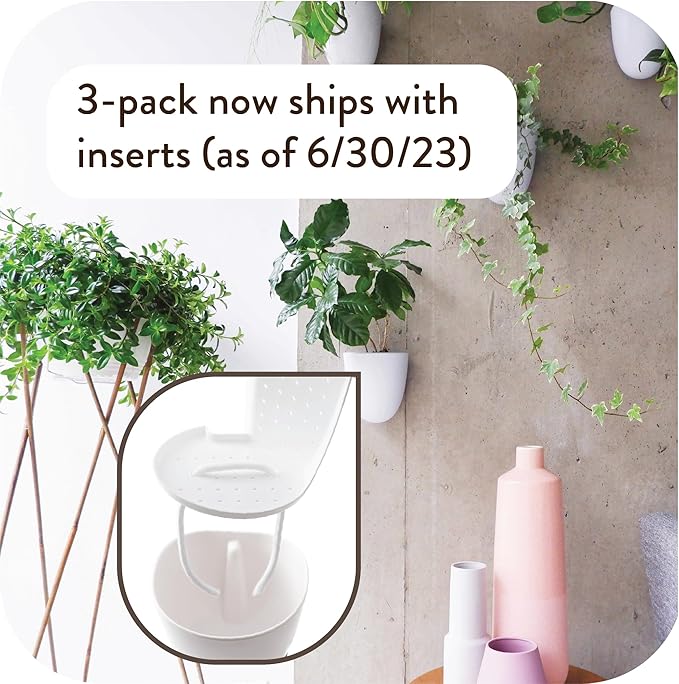 PlantPod Luxe Self-Watering Wall Planters (Set of 3) - Easy to Water and Install - Lightweight - Design Your Own Vertical Garden - Wall Planters for Indoor Plants
