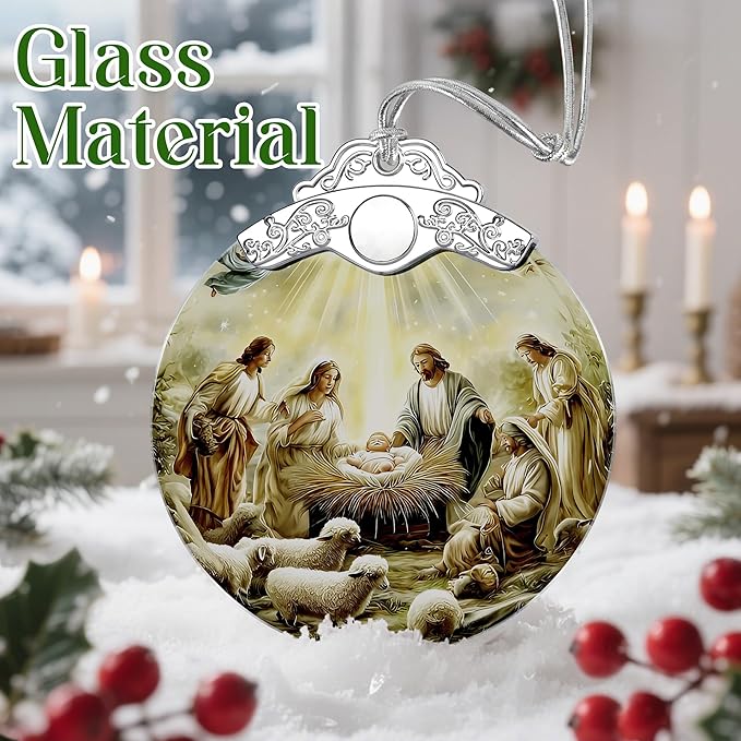 Christian Christmas Decoration, Nativity Christmas Ornament, Nativity Scene Ornament, Holy Family and Baby Jesus, Religious Holiday Decor, Religious Gifts, Christian Gifts, Gift Exchange, Gift Idea