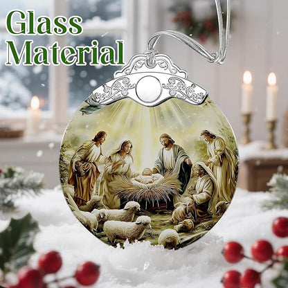Christian Christmas Decoration, Nativity Christmas Ornament, Nativity Scene Ornament, Holy Family and Baby Jesus, Religious Holiday Decor, Religious Gifts, Christian Gifts, Gift Exchange, Gift Idea