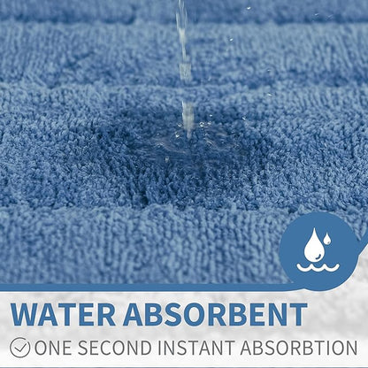 GRANNY SAYS Blue Bathroom Rugs Non Slip, 24" x 36", Large Bathroom Mats Washable, Bath Rugs for Shower Room, Absorbent Bath Mats for Floor, Absorbent Shower Rugs, Microfiber Bath Mat for Tub