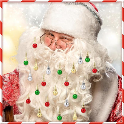 Jansun 60PCS Christmas Mini Balls Ornaments Miniature Xmas Tree Hanging Decorations Small Vintage Glitter Balls for Holiday Party Outdoor Indoor DIY Craft Decor Supplies