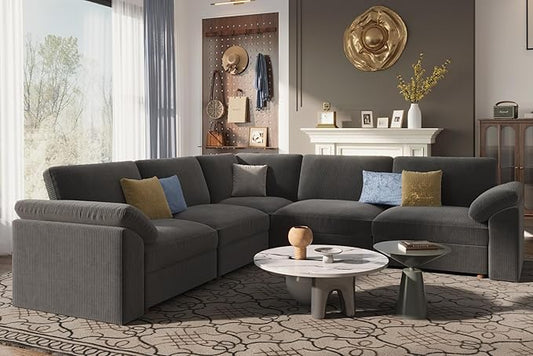 EASE MOOSE Oversized Modular Sectional Sofa, Extra Large L Shape Sectional Cloud Couch,Comfty Deep Seat Wide Modular Sofa for Living Room Removable Cover