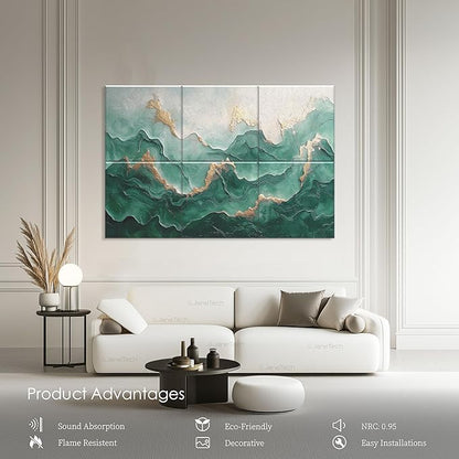 6-Pack Acoustic Wall Panels 72x48 Inch Decorative Acoustic Panels Sound Absorbing Wall Art for Studio Office Home Easy Installation