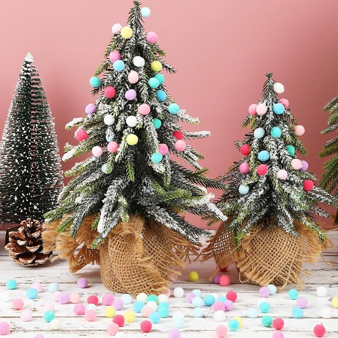 SEPGLITTER Pom Poms Balls, 1000 Pieces 1 cm Pastel Pom Poms for Holiday Crafts Making DIY Miniature Decorations Accessories