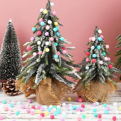 SEPGLITTER Pom Poms Balls, 1000 Pieces 1 cm Pastel Pom Poms for Holiday Crafts Making DIY Miniature Decorations Accessories