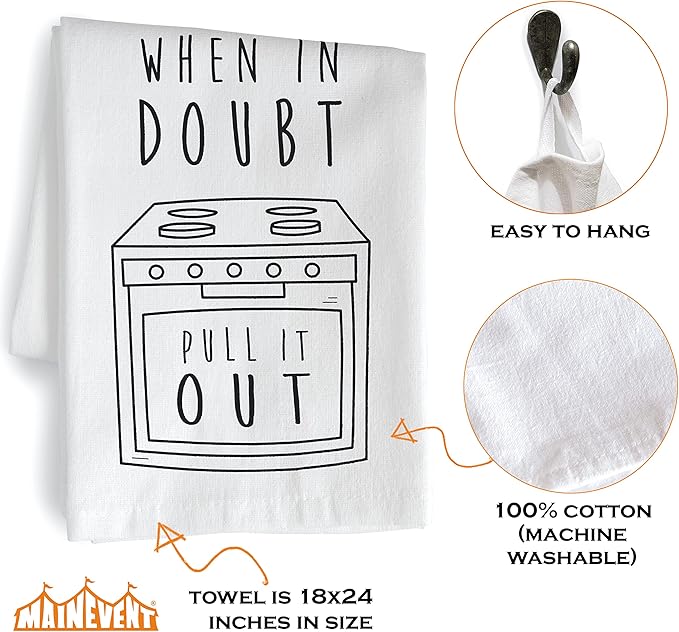 When In Doubt Pull It Out Funny Kitchen Towels 18x24 Inch Dish Towels