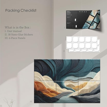 6 Pack Sound Absorbing Panels 72x48 Inch Decorative Acoustic Panels Acoustic Wall Panels for Home Office Studio Quick and Easy Setup