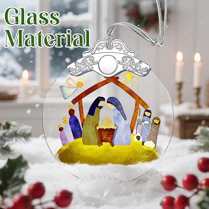 Nativity Ornament | Nativity Scene | Christmas Ornament | Christmas Decoration | Holiday Decor | Religious Gifts | Christian Gifts | Gift Exchange | Gift Idea - Pattern B