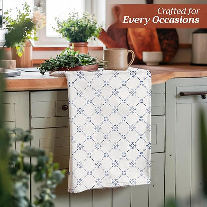 Maison d'Hermine Dish Towels 100% Cotton Absorbent Faience Set of 3 Spring Summer