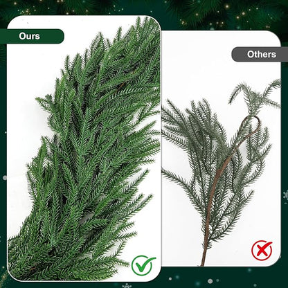 6FT Christmas Garland,Flexible Greenery Artificial Norfolk Pine Garland for Fireplace Mantel Staircase Front Door Table Centerpiece, Indoor Outdoor Holiday Decor with Realistic Pine Needles (1)