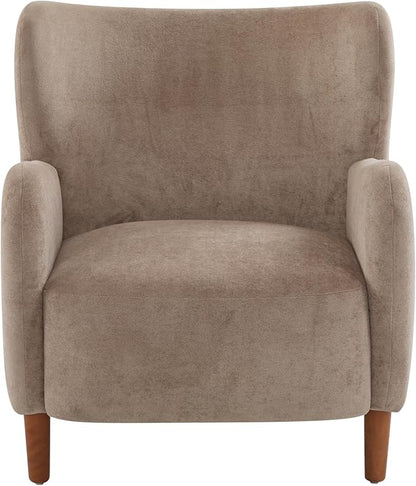 Christopher Knight Home Dolly Mid-Century Modern Velvet Upholstered Wingback Club Chair, Living Room Lounge Chair for Relaxation, Reading Armchair, Solid Wood Living Room Accent Chair, Camel+Brown