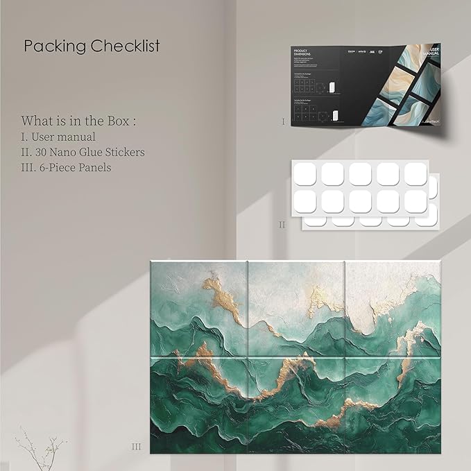 6-Pack Acoustic Wall Panels 72x48 Inch Decorative Acoustic Panels Sound Absorbing Wall Art for Studio Office Home Easy Installation