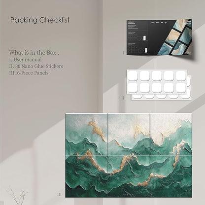 6-Pack Acoustic Wall Panels 72x48 Inch Decorative Acoustic Panels Sound Absorbing Wall Art for Studio Office Home Easy Installation