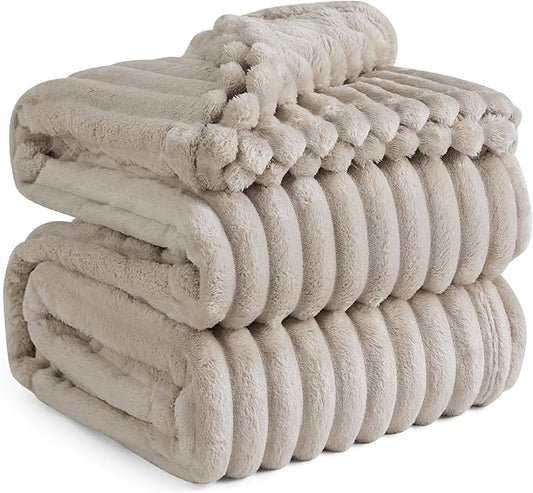 Bedsure GentleSoft King Size Blanket for Bed - Cozy Soft Blankets for Women, Cute Large Fleece Throws for Girls, Linen, 108x90 Inches