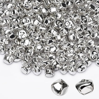 Augshy 200 Pieces Jingle Bells 3/5Inch Craft Bell Bulk for Christmas Home and Pet Decorations Xmas Decor Party Favors Supplies (Silver)