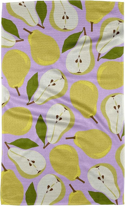 GEOMETRY Kitchen Towels Quick Dry Microfiber Premium Pear Slices 1 Pack