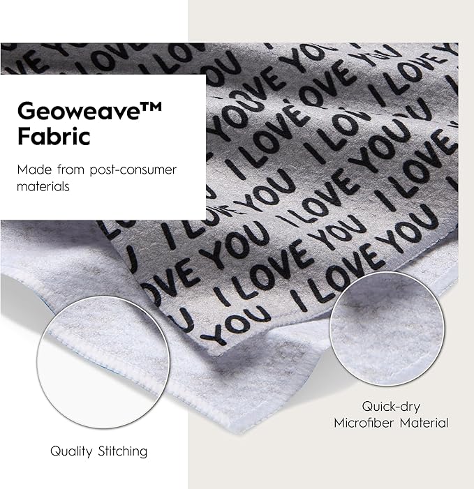 GEOMETRY Kitchen Towels Quick Dry Microfiber Premium Towel Love You More Valentines Gifts for Mom