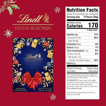 Lindt Festive Selection Assorted Chocolate Candy, 24.3 oz. Box