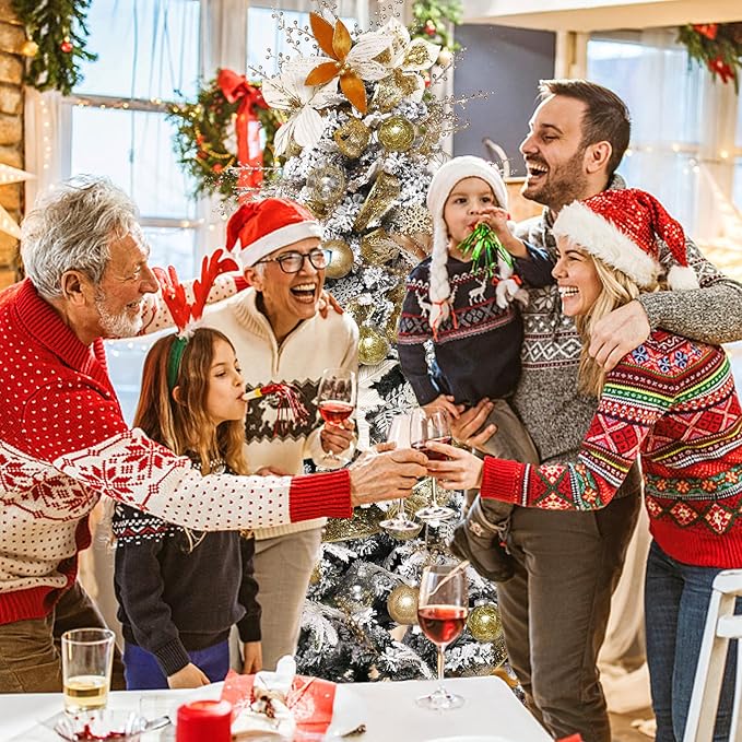 Christmas Ball Ornaments Set, 20ct Large Clear Shatterproof 80mm/3.15" Gold Christmas Ornaments for Christmas Tree Decoration Hanging Decorative Bauble for Thanks Giving Xmas Holiday Party