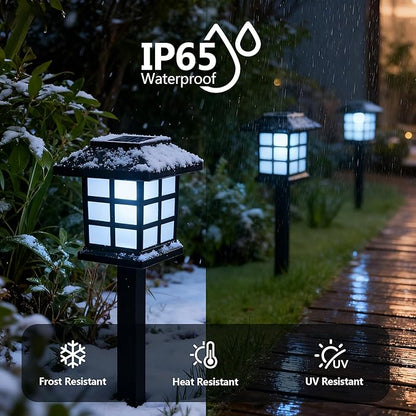 Solar Lights Outdoor,10 Pack LED Solar Garden Lights Waterproof,Auto On/Off Solar Pathway Lights for Landscape,Path,Yard,Patio,Driveway,Walkway Decor