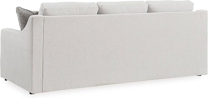 Signature Design by Ashley Maitelynn Contemporary Sofa with Accent Pillows, Reversible Cushions and Sloped Arms, Light Gray