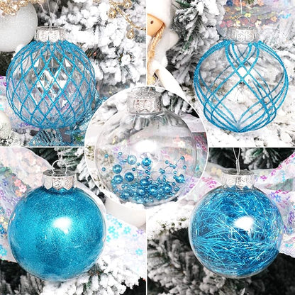Christmas Ball Ornaments 20ct 3.15" Clear Shatterproof Xmas Ball Decorations Large Christmas Baubles for Christmas Tree Holiday Party Decorations