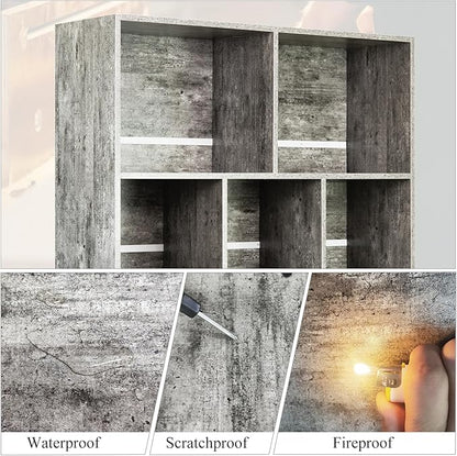 LEYAOYAO Bookshelf Cube Storage Organizer,3 Tier Bookcase with Legs,Modern Wood Open Shelf,Dirty Grey Bookshelves,Free Standing Display Short Book Shelves for Narrow Space,Bedroom,Living Room,Office