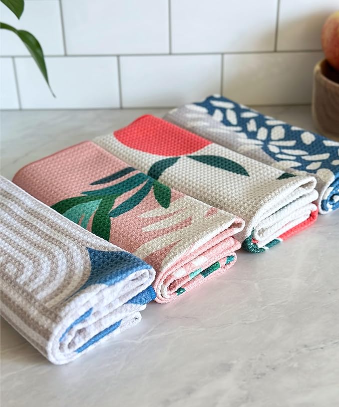 HONED Kitchen Dish Towels Lightweight Absorbent Decorative Tea Towels Quick Dry Waffle Towels