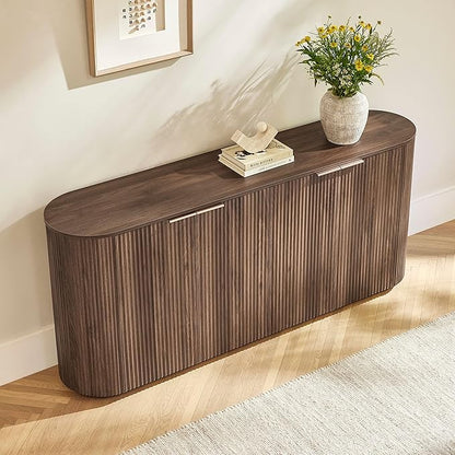 CHITA 70" Sideboard Buffet Cabinet with Storage, Living Room Accent Cabinet with Doors and Adjustable Shelves, for Bar, Kitchen, Walnut