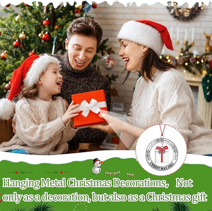 Zhengmy 8 Pieces Christmas Ornaments 2025 Solid Pewter Christmas Tree Ornament Metal Gnomes Santa Angel Snowman Hanging Craft Xmas Gifts with Red Bags(Novelty)