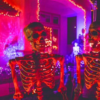 Halloween Orange Fairy String Lights: 12 Pack 7 Ft 20 LED Battery Operated Firefly Lights on Black Wire Starry Moon Lights for DIY Party Bedroom Patio