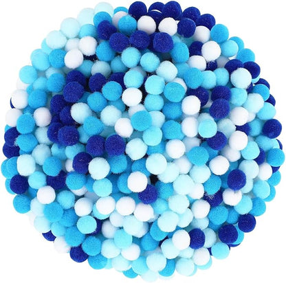 SEPGLITTER Blue Pom Poms Balls, 1000Pcs 1 cm/0.4 inch Hanukkah Blue Color Pom Poms for Chanukah Christmas Winter Summer Holiday Party Crafts Making DIY Holiday Decorations Supplies
