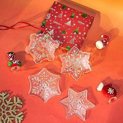 2025 Crystal Snowflake Ornaments for Christmas Tree, 3.5" Clear Glass Snowflake Ornaments, Crystal Christmas Snow Flake for Tree, Xmas Gift for Home Decoration