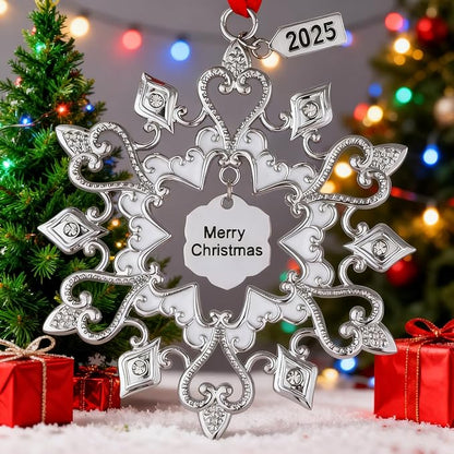 Christmas Tree Ornaments Snowflake Dated 2025, Metal Christmas Ornaments, Christmas Tree Decorations, Hanging Decoration, Angel Reindeer