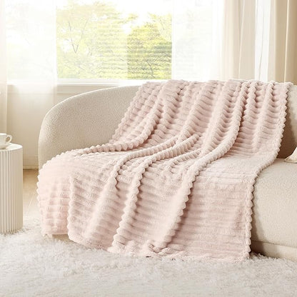 Bedsure GentleSoft Crystal Pink Fleece Blanket for - Cozy Soft Blankets for Women, Cute Small Throws for Girls, 60x80 Inches