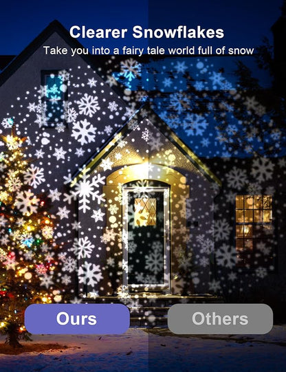 Christmas Double Head Snowflake Projection Lights, ZBPP Outdoor LED Christmas Lights IP65 Waterproof, Rotating Snow Lamp Brighter LED Landscape for Xmas Holiday Party Decoration