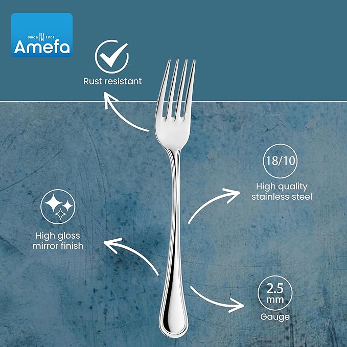 Amefa Haydn 20-piece 18/10 Stainless Steel Flatware Set, High Gloss Finish, Silverware Set Service for 4, Dishwasher Safe, Rust resistant Cutlery.